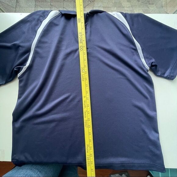 Slazenger Navy and White Performance Golf Shirt - Picture 6 of 9